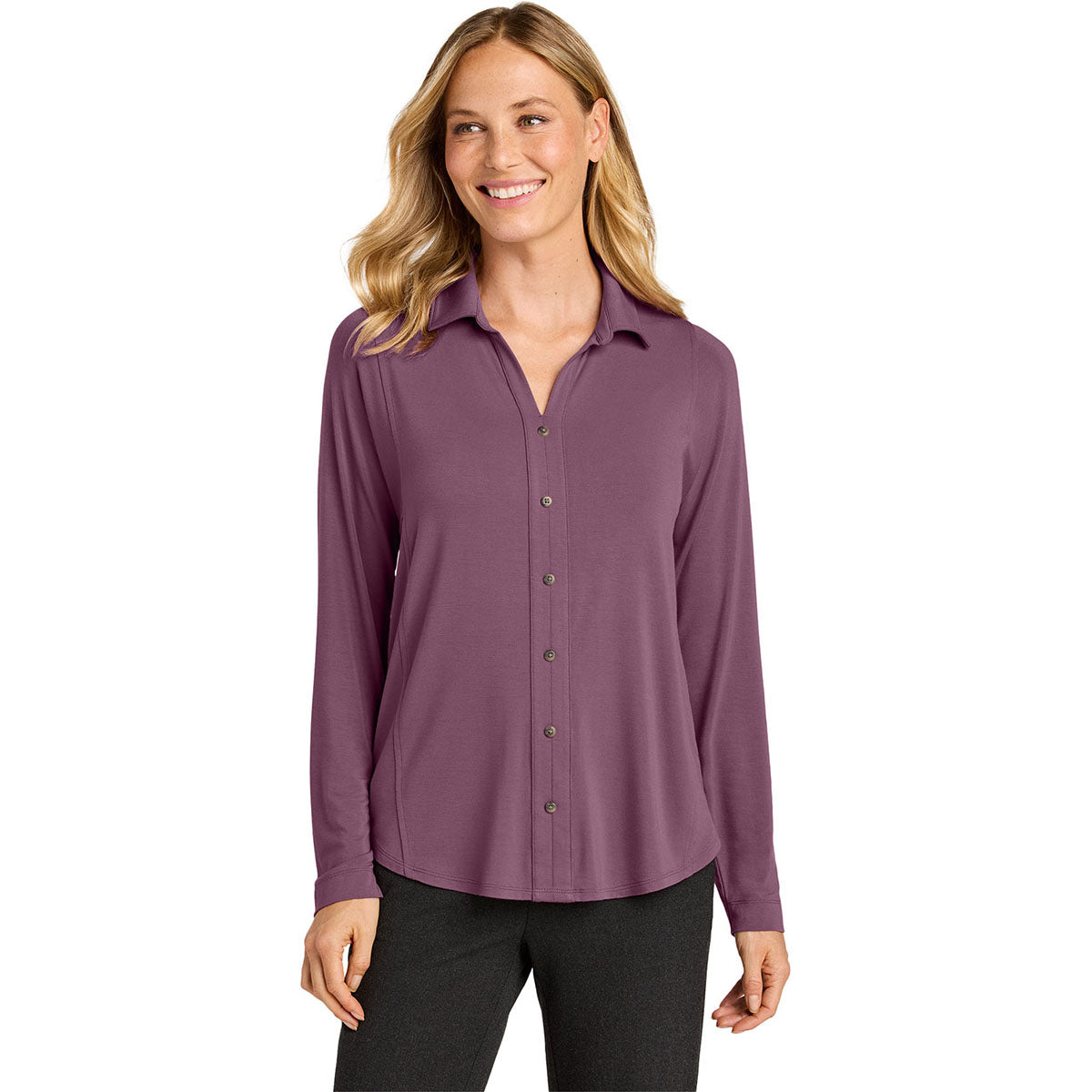 Port Authority Women's Purple Mist Luxe Knit Button Tunic