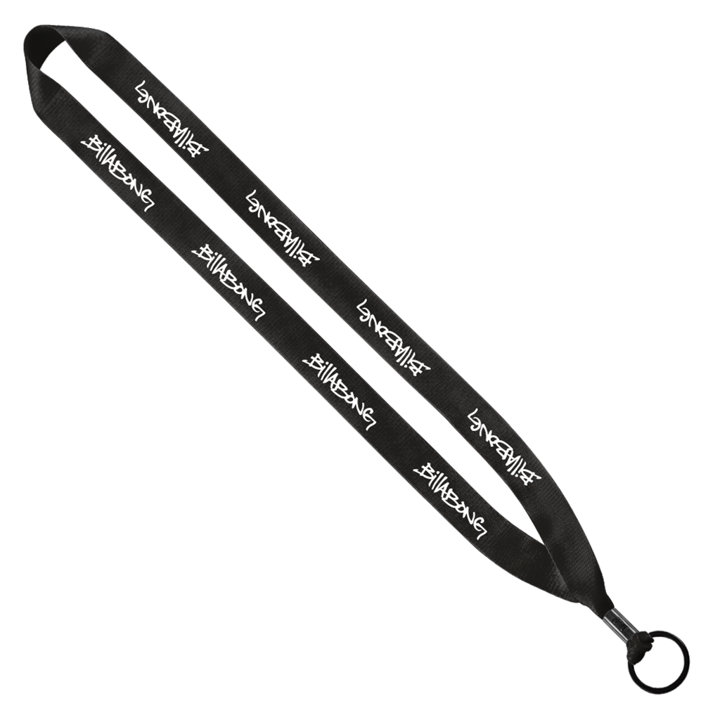 SnugZ Black 3/4" Polyester Lanyard with Metal Crimp & Split-Ring