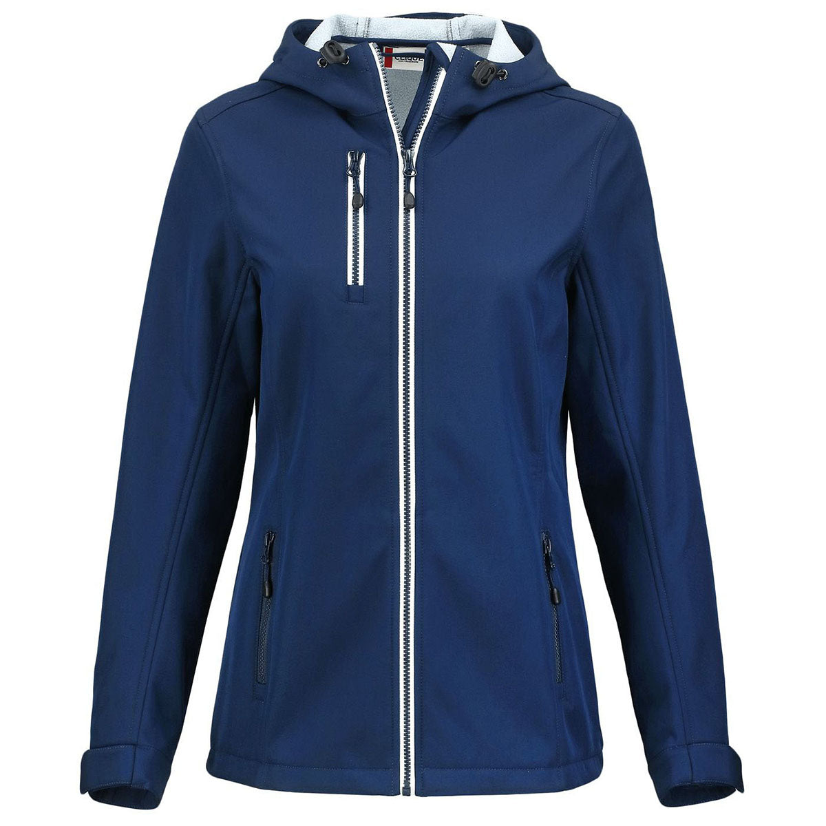 Clique Women's Dark Navy Telemark Eco Stretch Softshell Full Zip Hooded Jacket