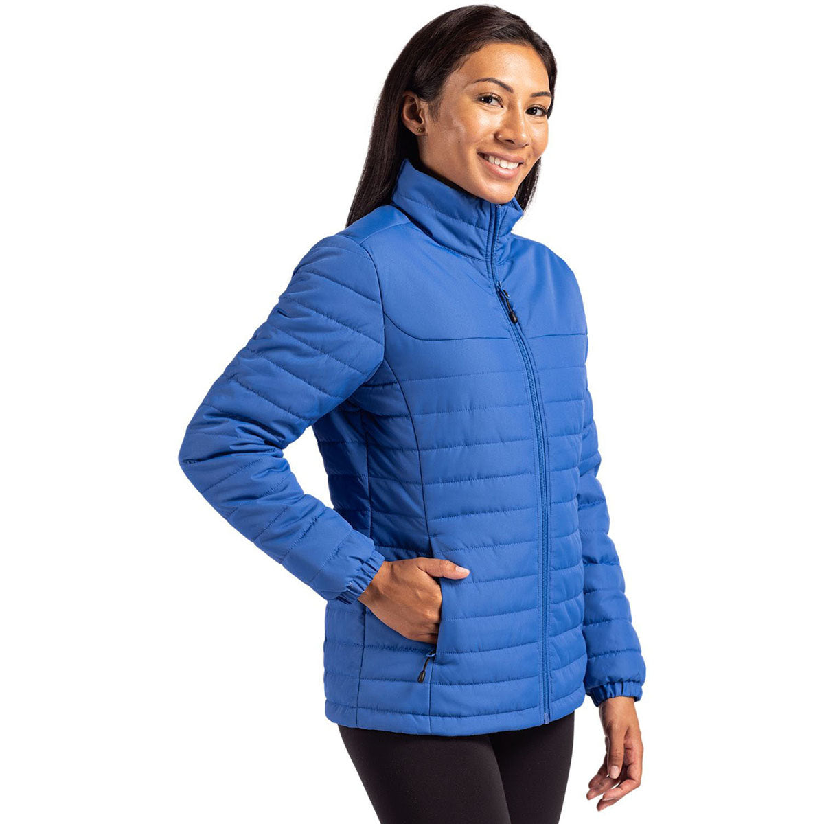 Clique Women's Royal Blue Elevation Eco Full Zip Puffer Jacket