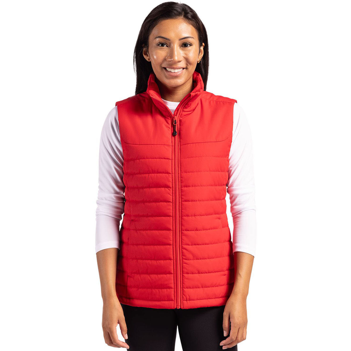 Clique Women's Red Elevation Eco Full Zip Puffer Vest