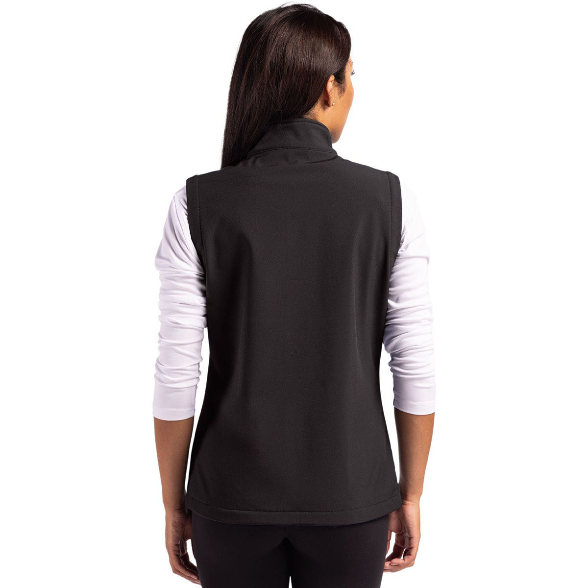 Clique Women's Black/Pure Slate Tempo Stretch Full Zip Softshell Vest