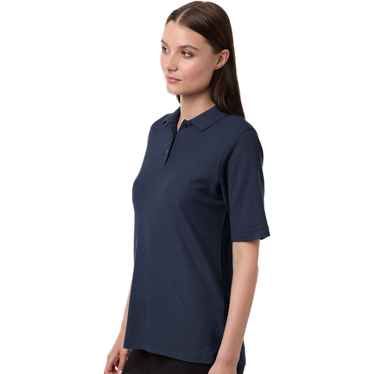 Harriton Women's Dark Navy Maverick CVC Pique Polo