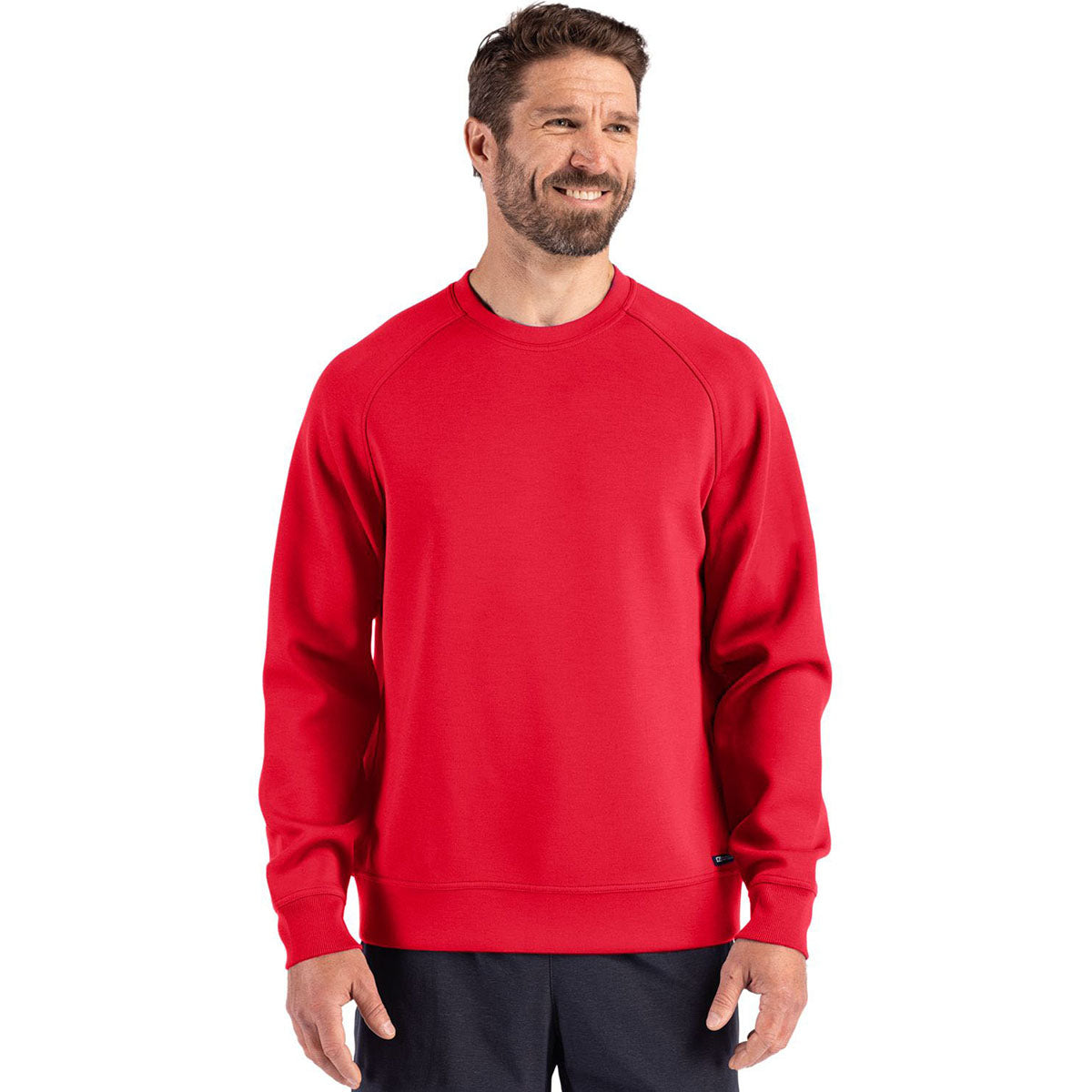Cutter & Buck Men's Red Roam Recycled Crew Neck Pullover