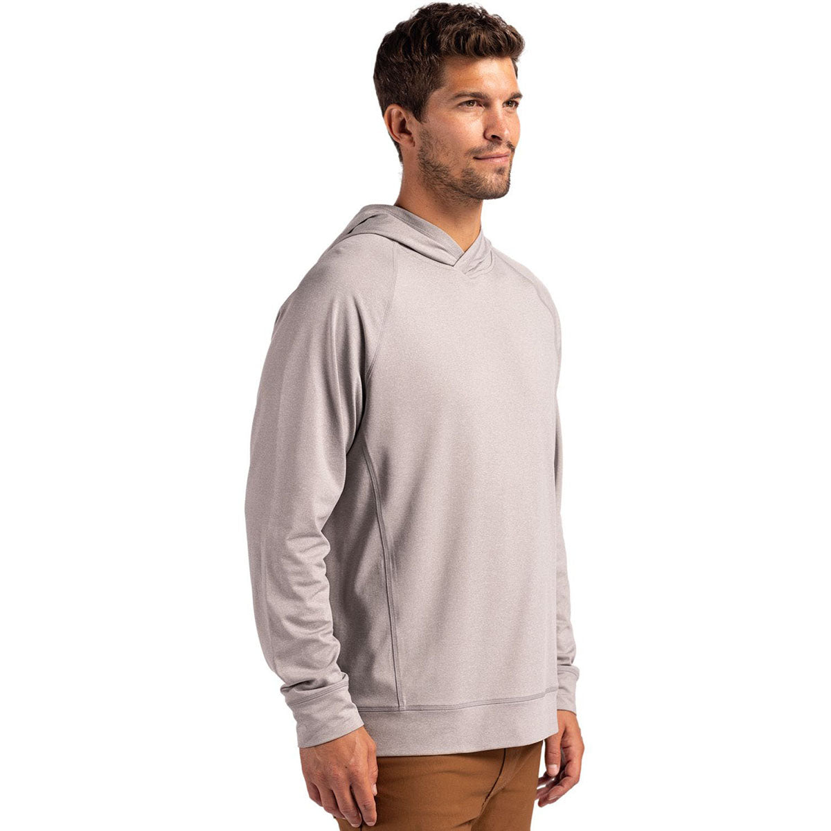 Cutter & Buck Men's Polished Heather Adapt Knit Recycled Heathered Hooded Pullover