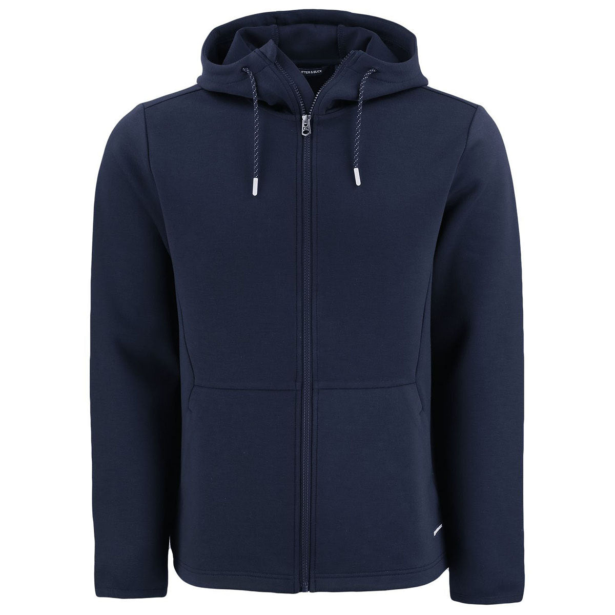 Cutter & Buck Men's Navy Blue Roam Epic Comfort Recycled Full Zip Hooded Jacket