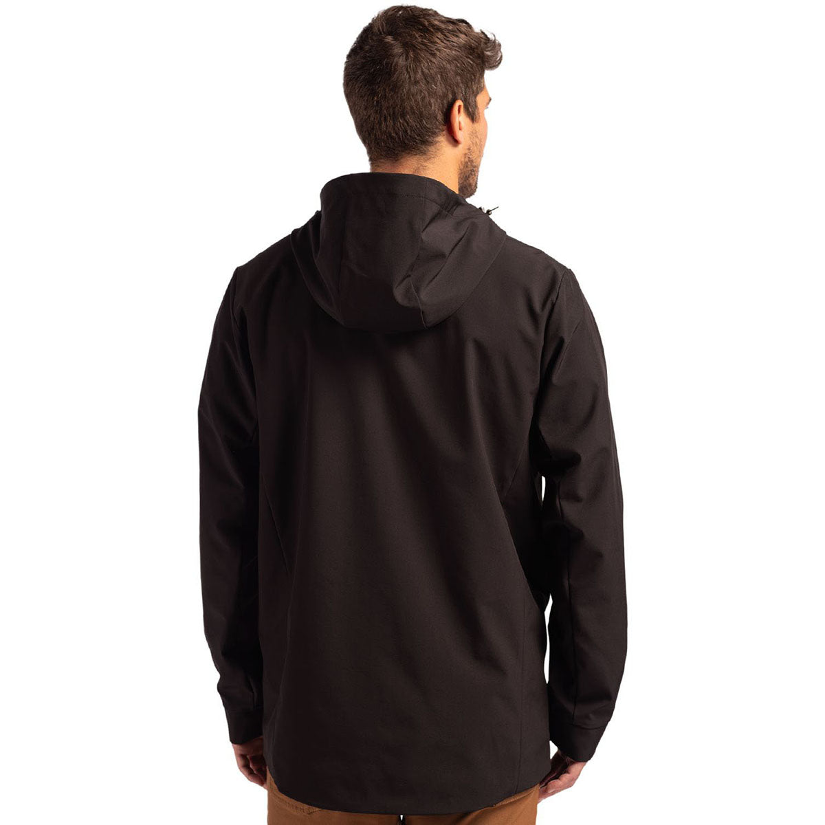 Cutter & Buck Men's Black Camano Everyday Stretch Recycled Water Resistant Jacket