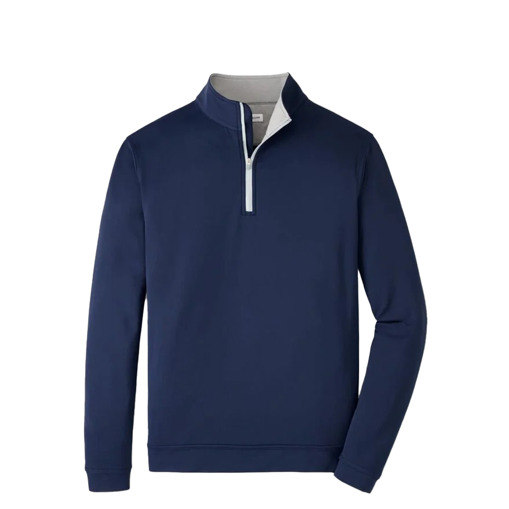 Peter Millar Men's Navy Perth Melange Performance Quarter Zip