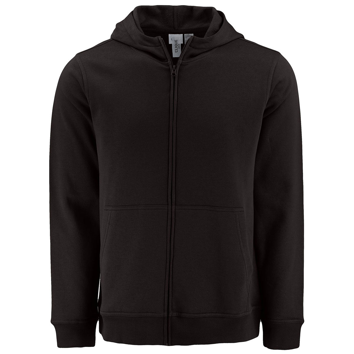 Clique Unisex Black Drive Recycled Full Zip Hooded Sweatshirt
