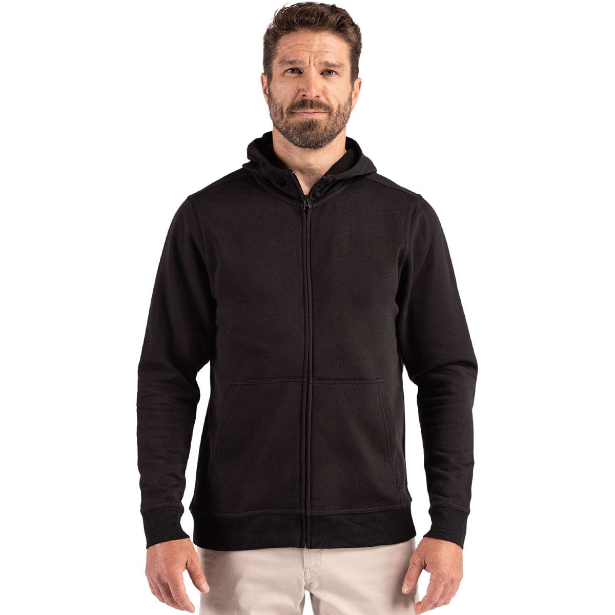 Clique Unisex Black Drive Recycled Full Zip Hooded Sweatshirt