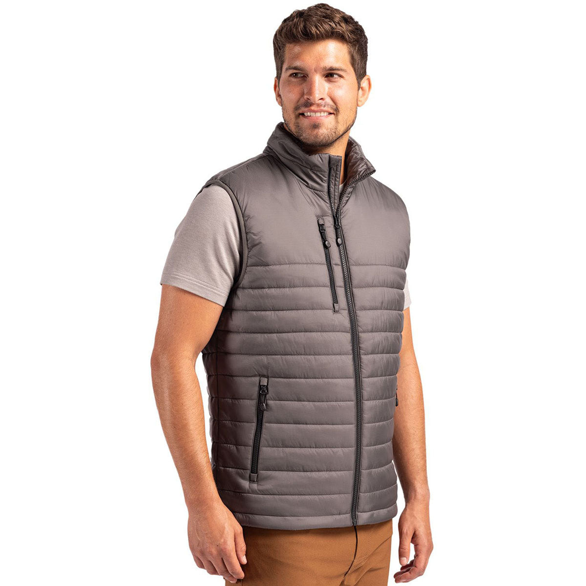 Clique Men's Pure Slate Valhalla Full Zip Puffer Vest