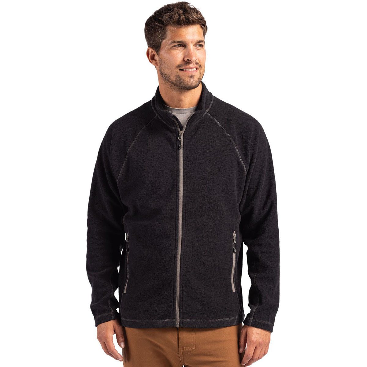 Clique Men's Black Powder Fleece Full Zip Jacket
