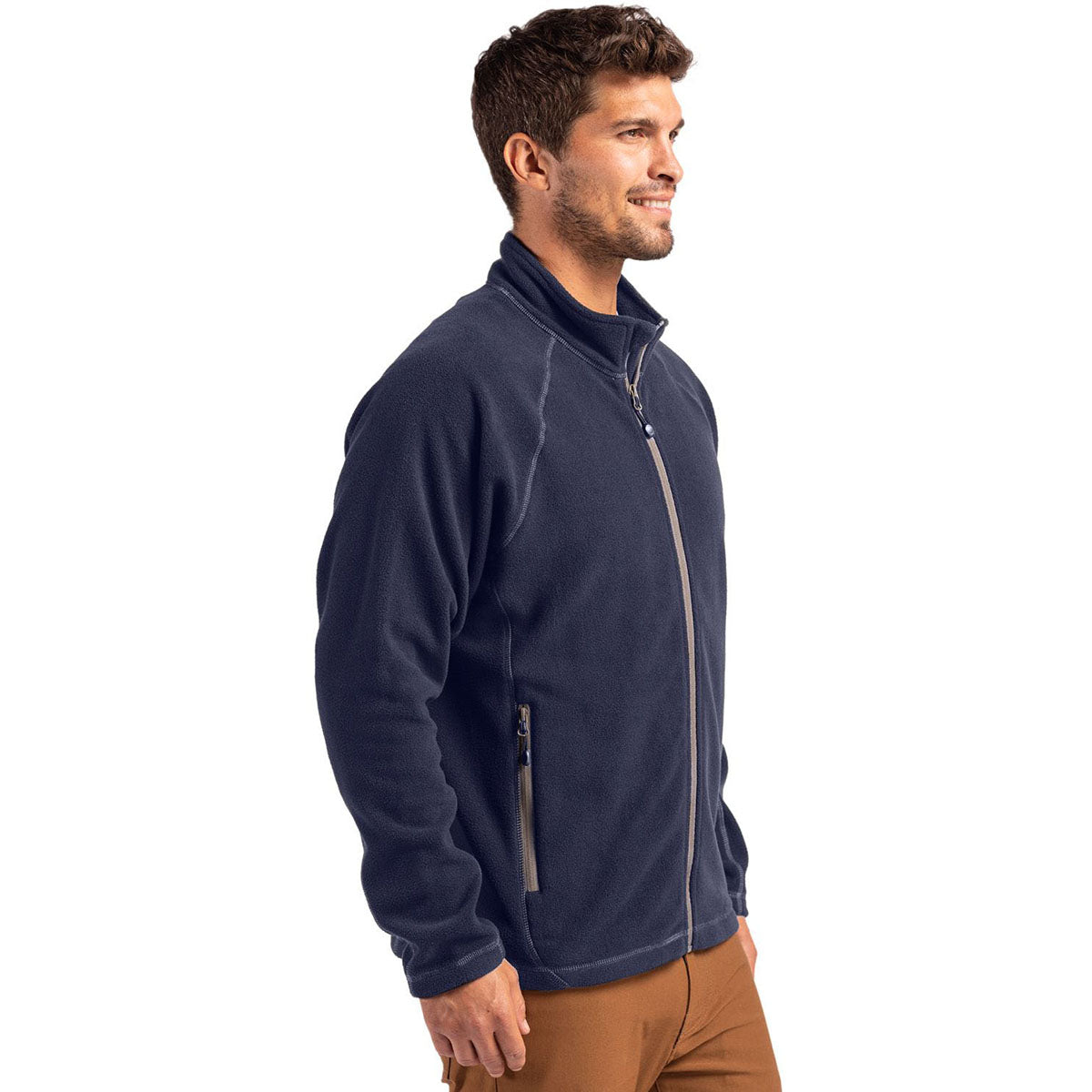 Clique Men's Dark Navy Powder Fleece Full Zip Jacket
