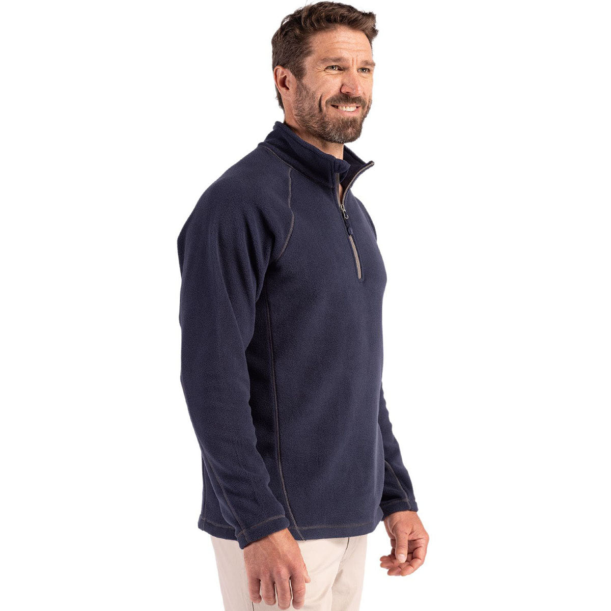 Clique Men's Dark Navy Powder Recycled Fleece Quarter Zip Pullover