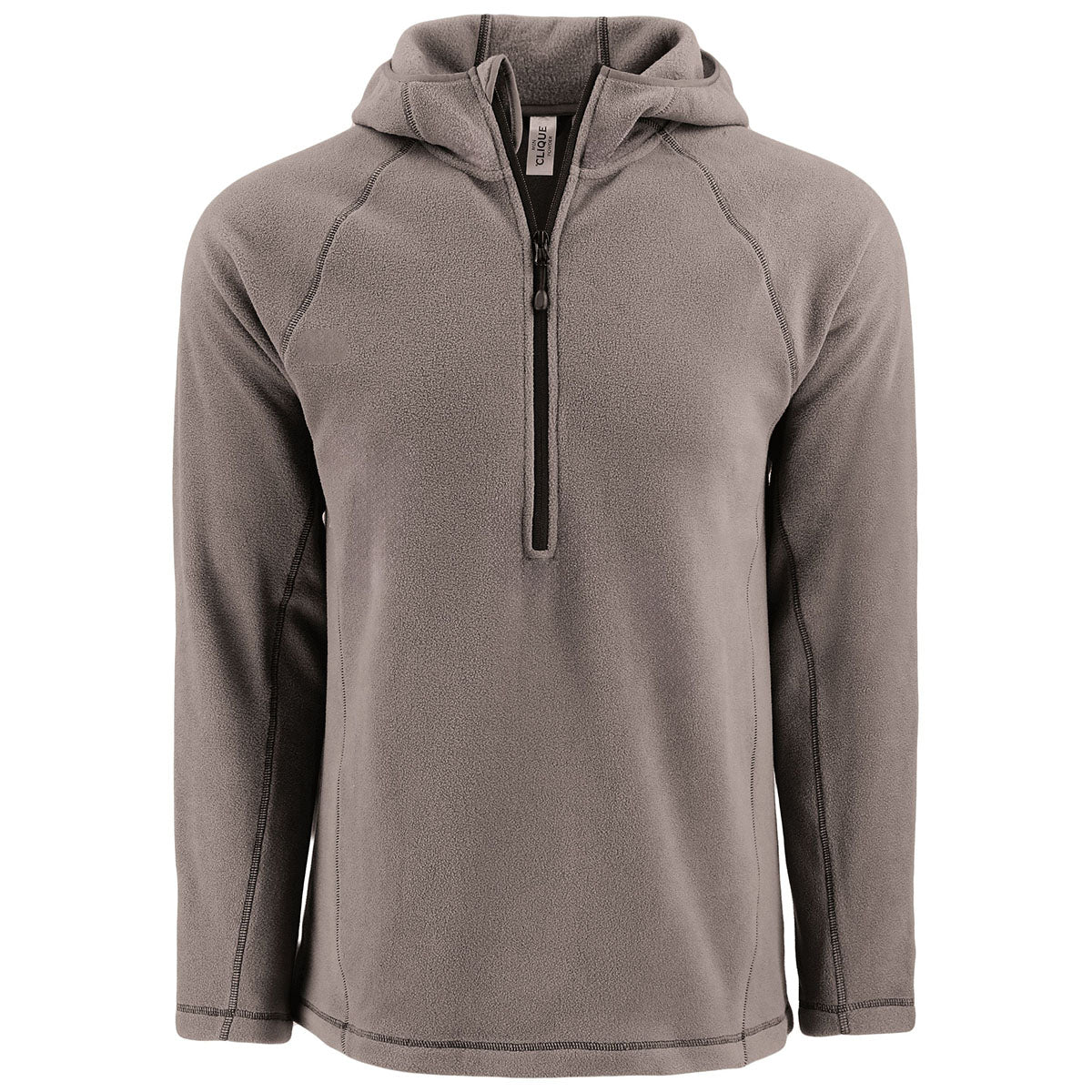 Clique Men's Pure Slate Powder Recycled Fleece Half Zip Hooded Pullover