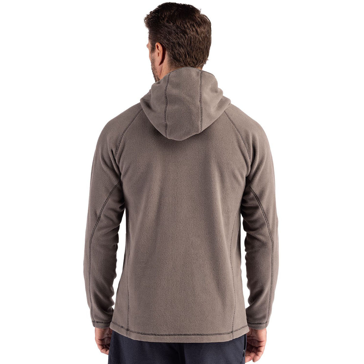 Clique Men's Pure Slate Powder Recycled Fleece Half Zip Hooded Pullover
