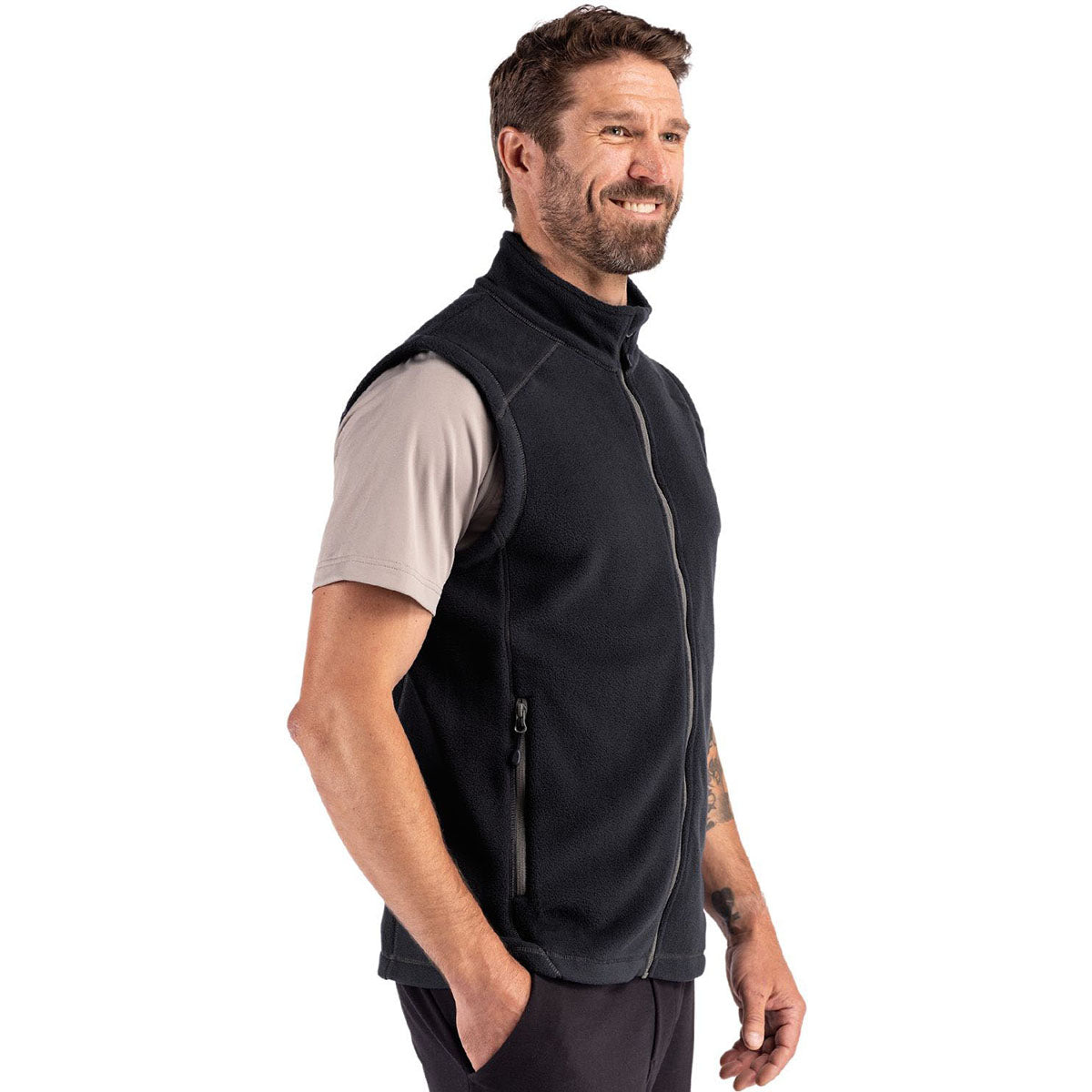Clique Men's Black Powder Recycled Fleece Vest
