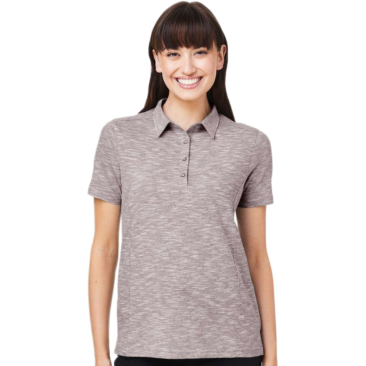 North End Women's Burgundy Heather Eclipse Jacquard Polo