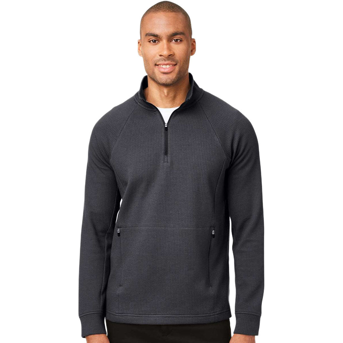 North End Men's Carbon Rhythm Waffle Quarter-Zip Pullover