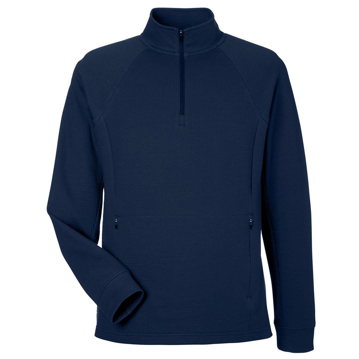 North End Men's Classic Navy Rhythm Waffle Quarter-Zip Pullover
