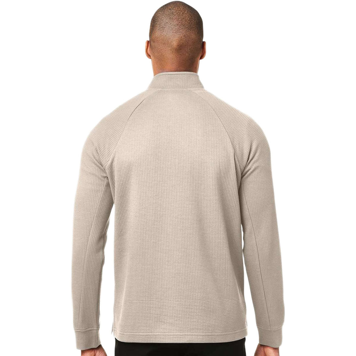 North End Men's Oatmeal Rhythm Waffle Quarter-Zip Pullover