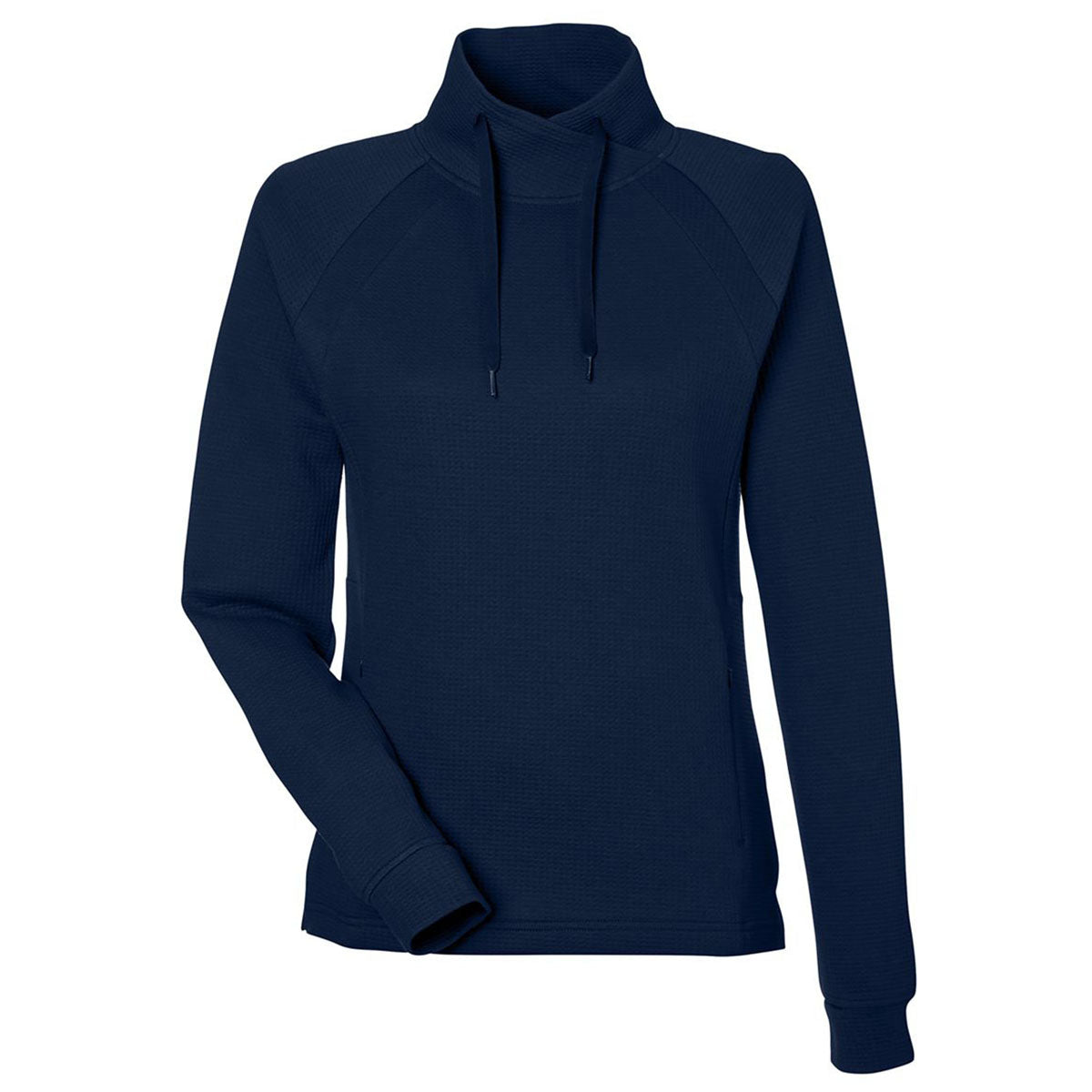 North End Women's Classic Navy Rhythm Waffle Quarter-Zip Pullover