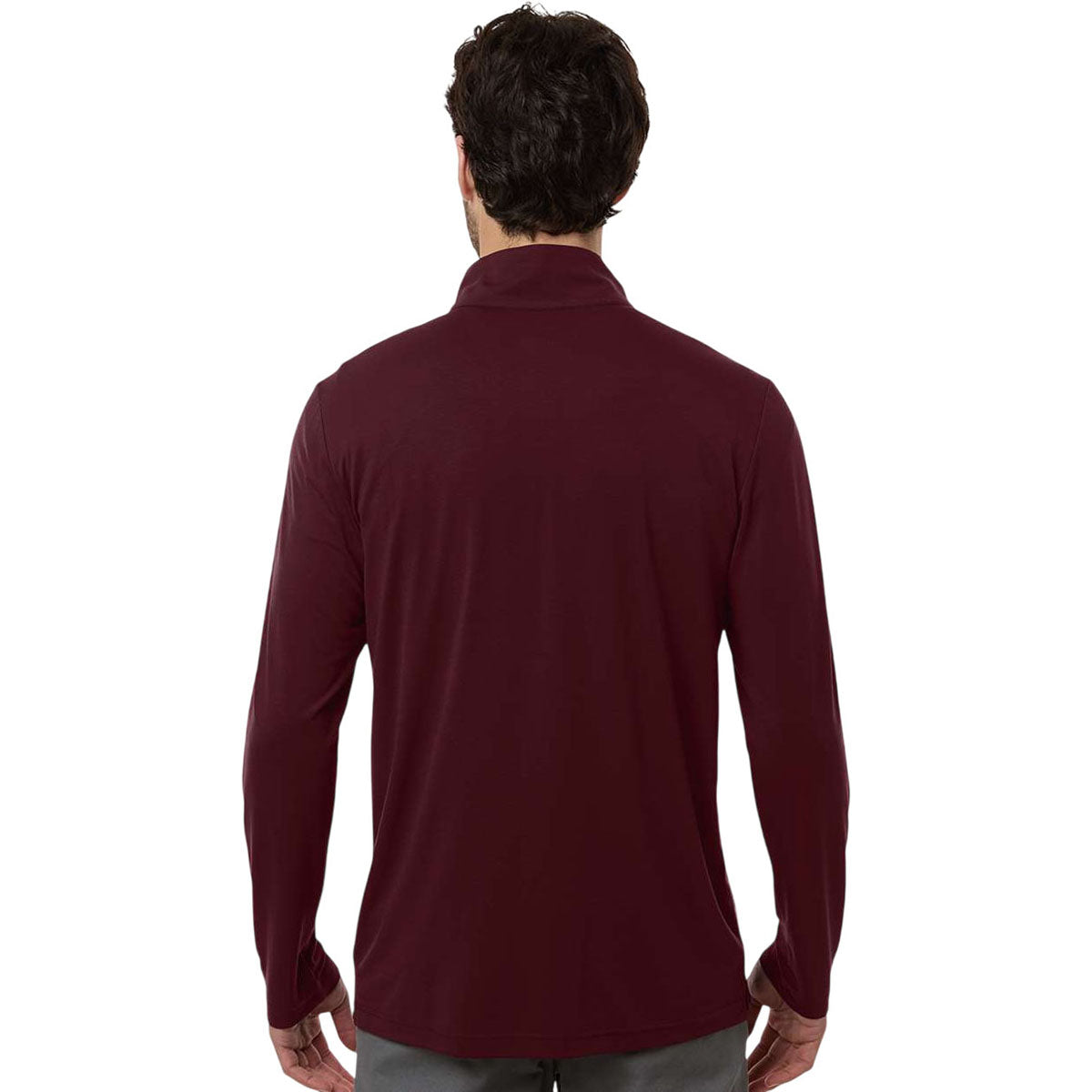 North End Men's Burgundy/Carbon JAQ Stretch Performance Quarter-Zip