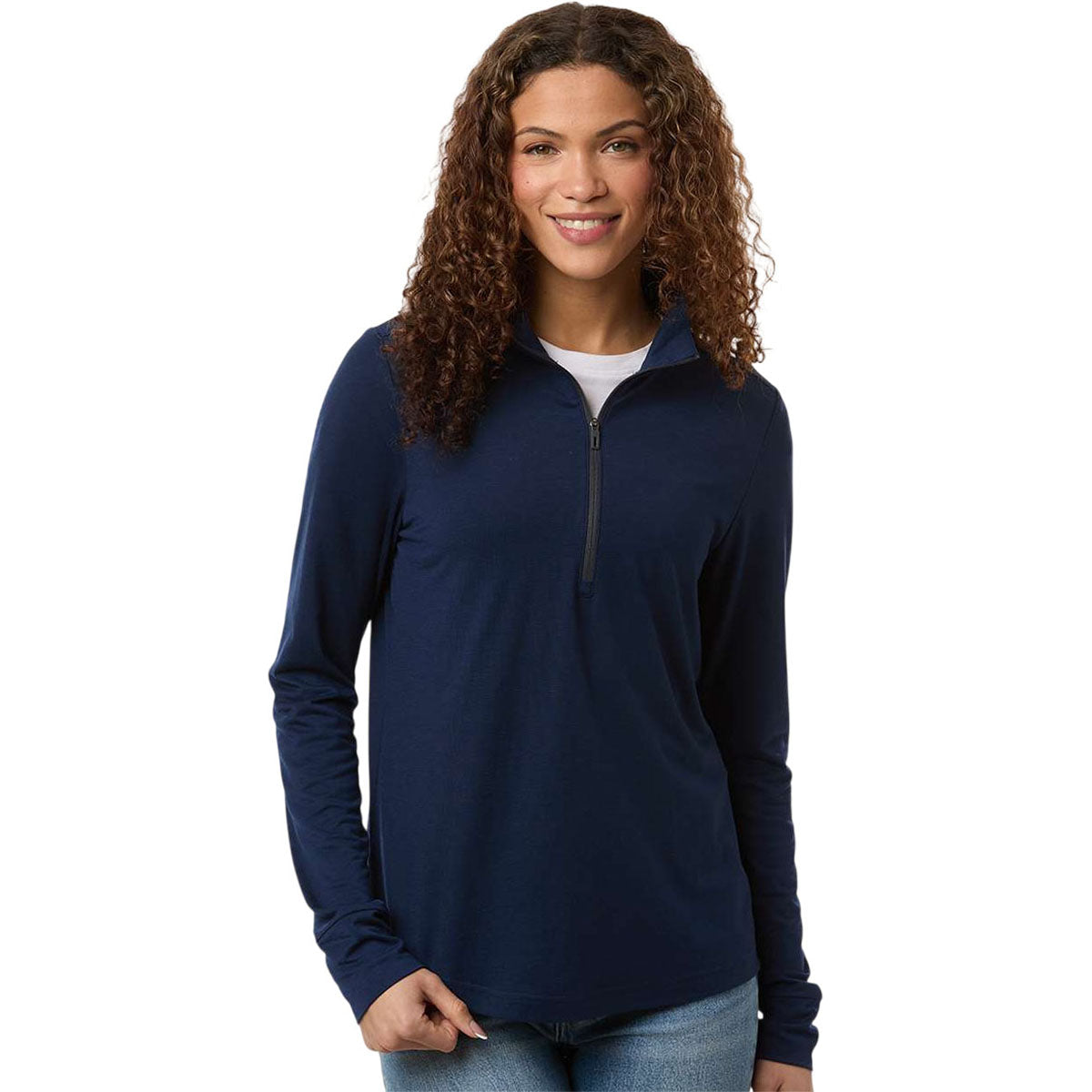 North End Women's Classic Navy/Carbon JAQ Stretch Performance Quarter-Zip