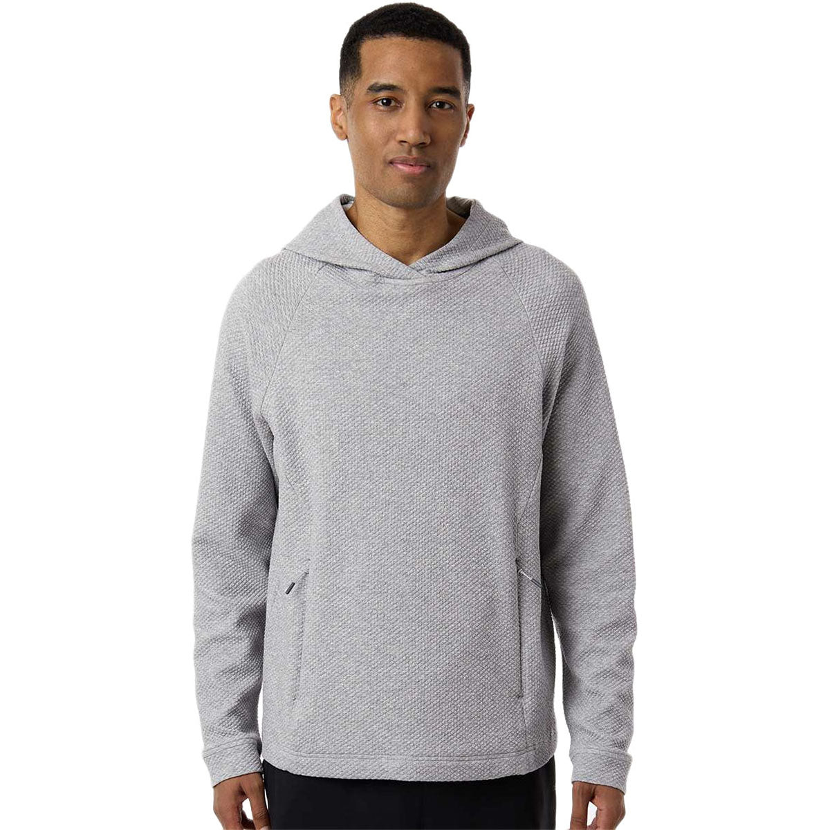 North End Men's Platinum Heather Spirit Textured Hooded Pullover