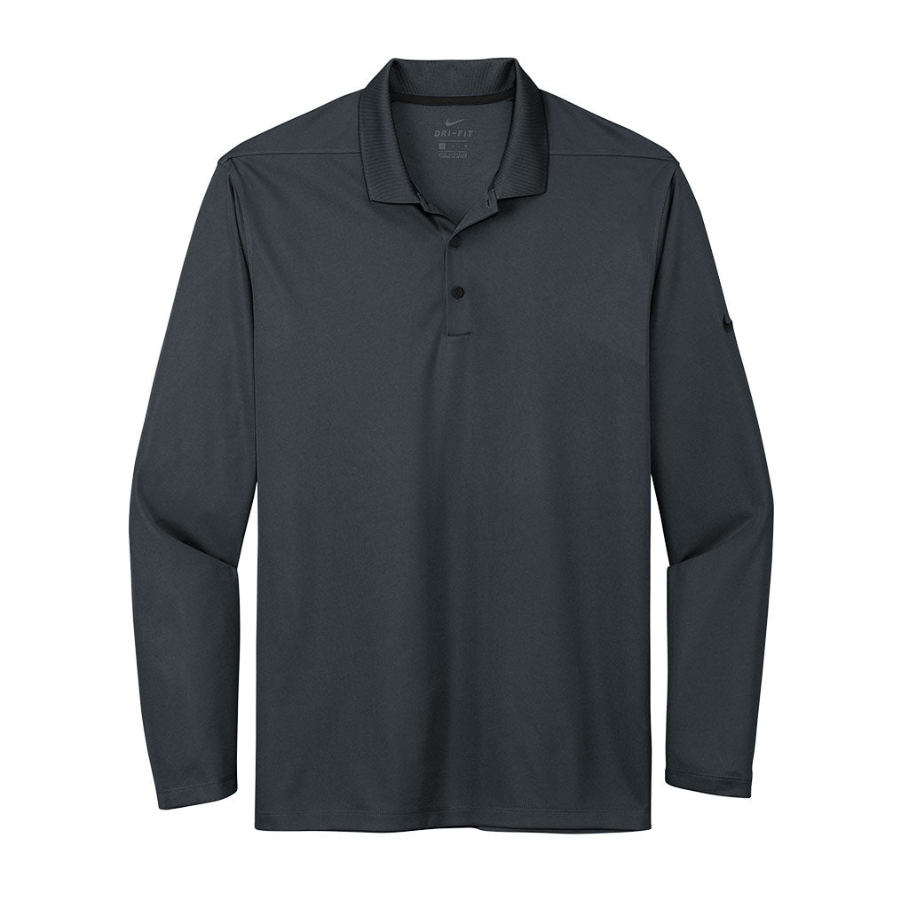 Nike Men's Anthracite Dri-FIT Micro Pique 2.0 Long Sleeve Polo