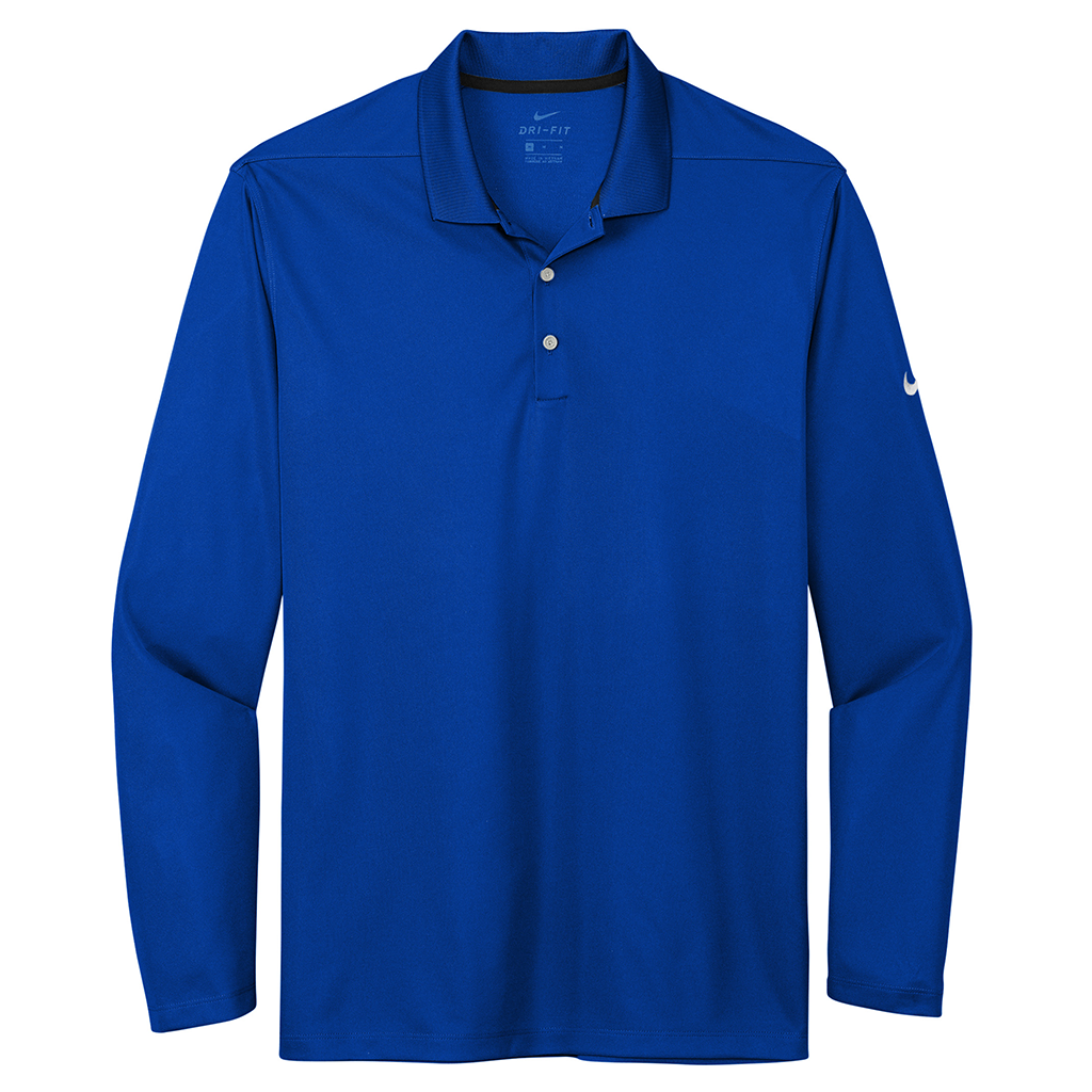 Nike Men's Game Royal Dri-FIT Micro Pique 2.0 Long Sleeve Polo