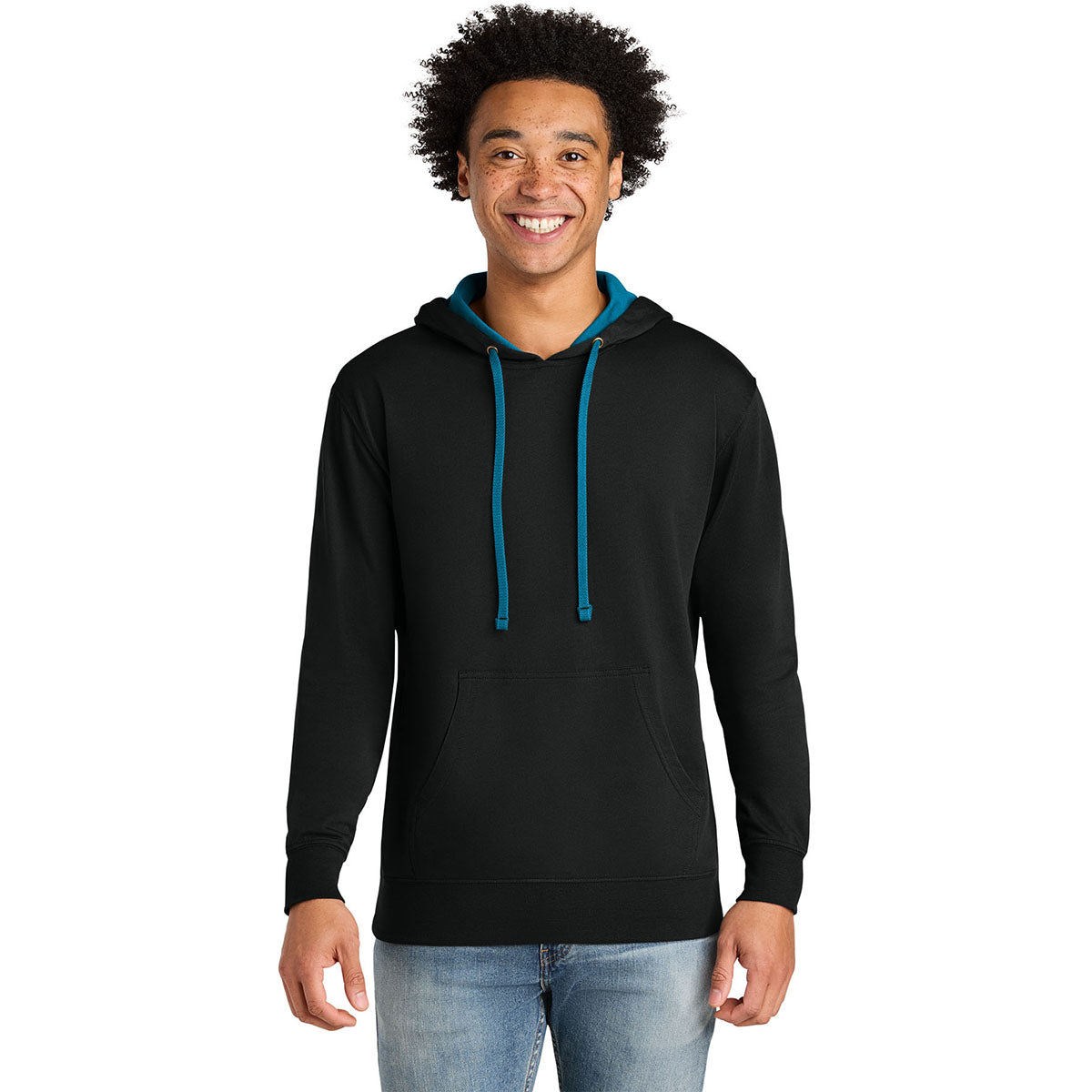Next Level Men's Black/Turquoise Laguna Hoodie