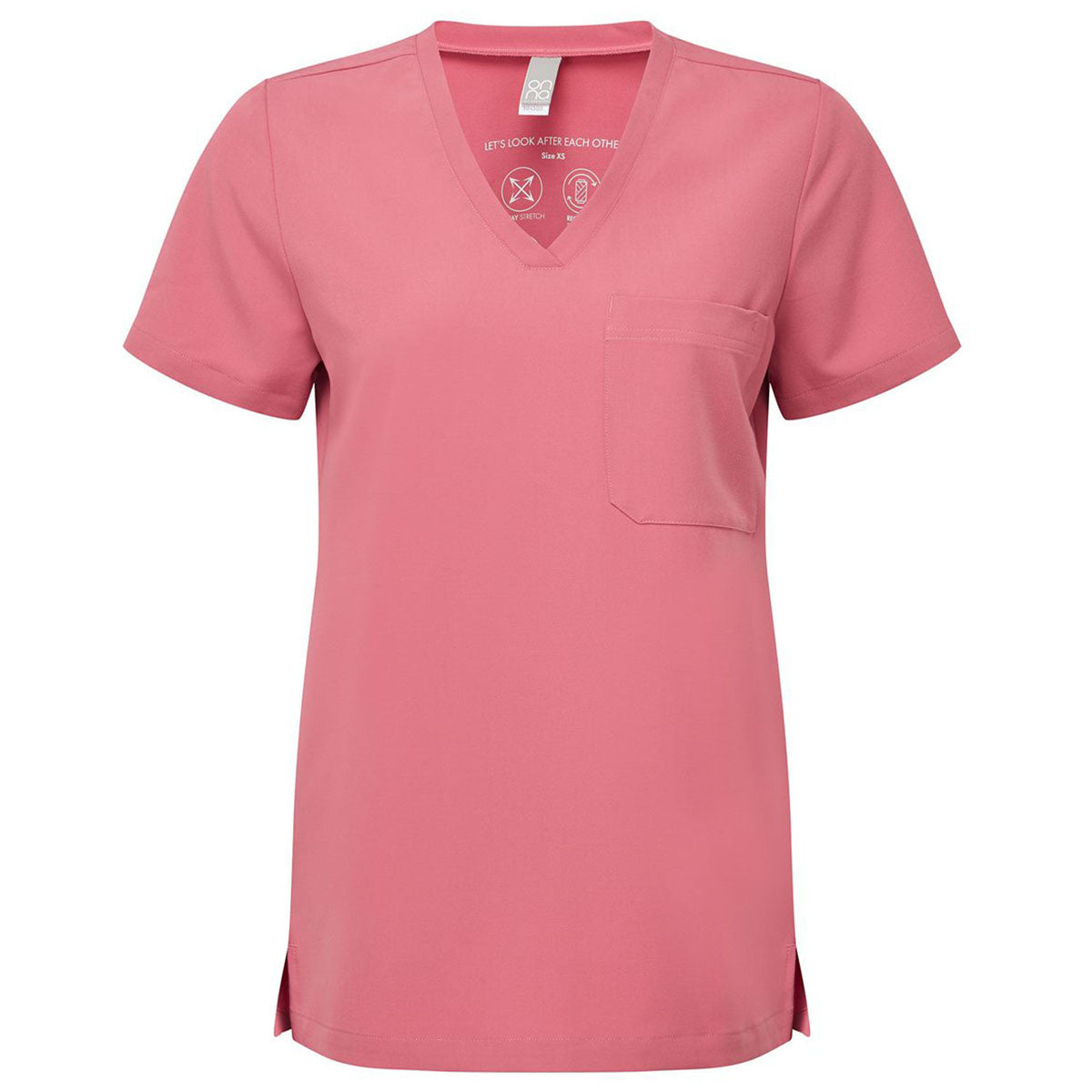 Onna Women's Calm Pink Limitless V-Neck Stretch Scrub Top