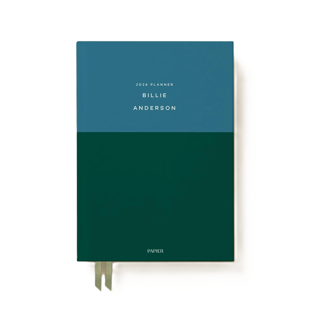 Papier Navy/Dark Green Colorblock Daily Planner