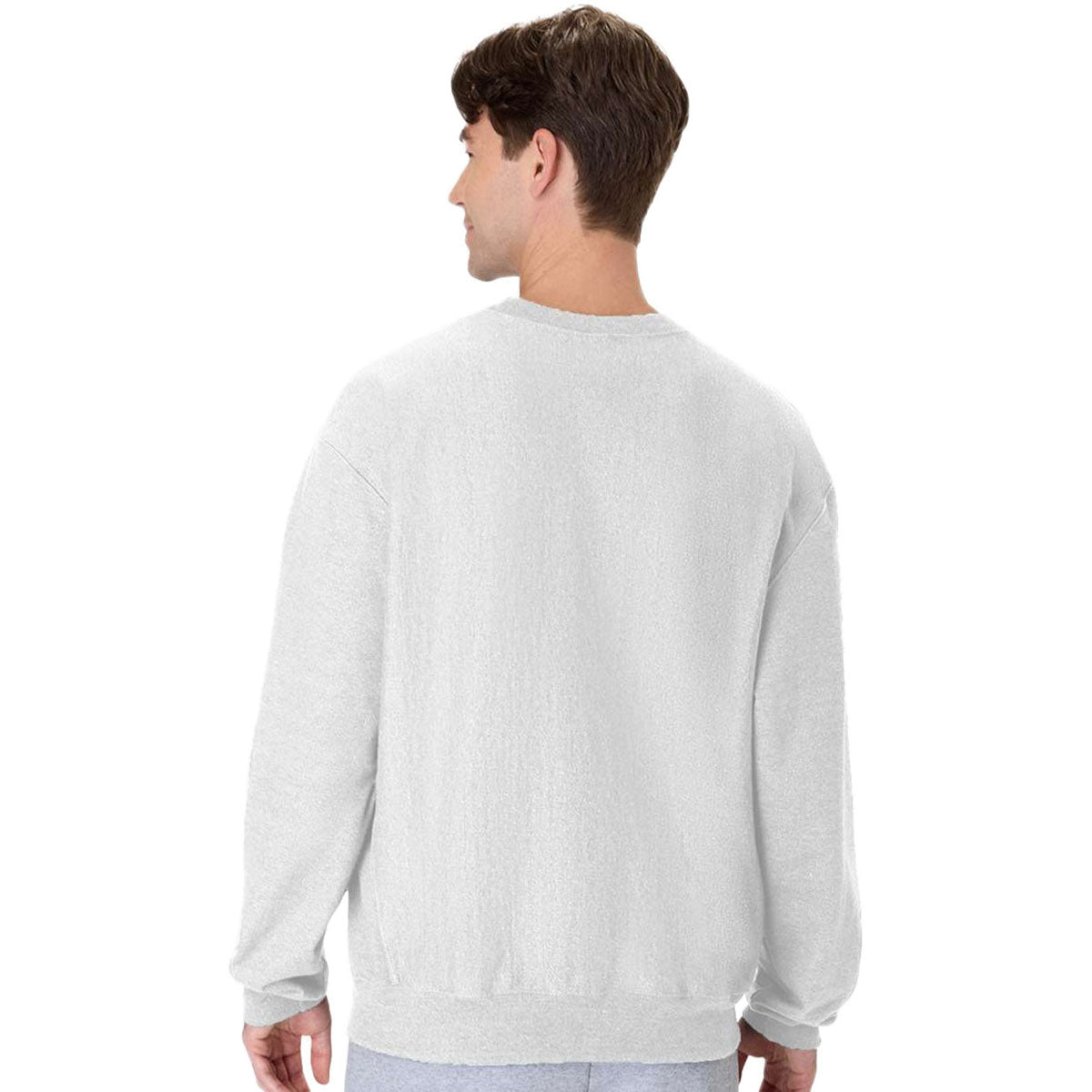 Hanes Unisex Ash Beefy Sweats Premium Heavyweight Crewneck Sweatshirt