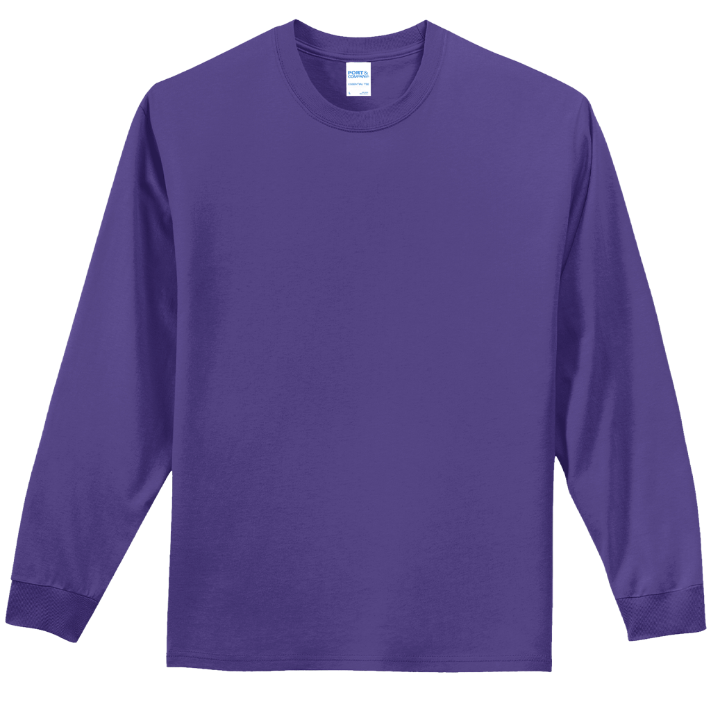 Port & Company Men's Purple Long Sleeve Essential Tee