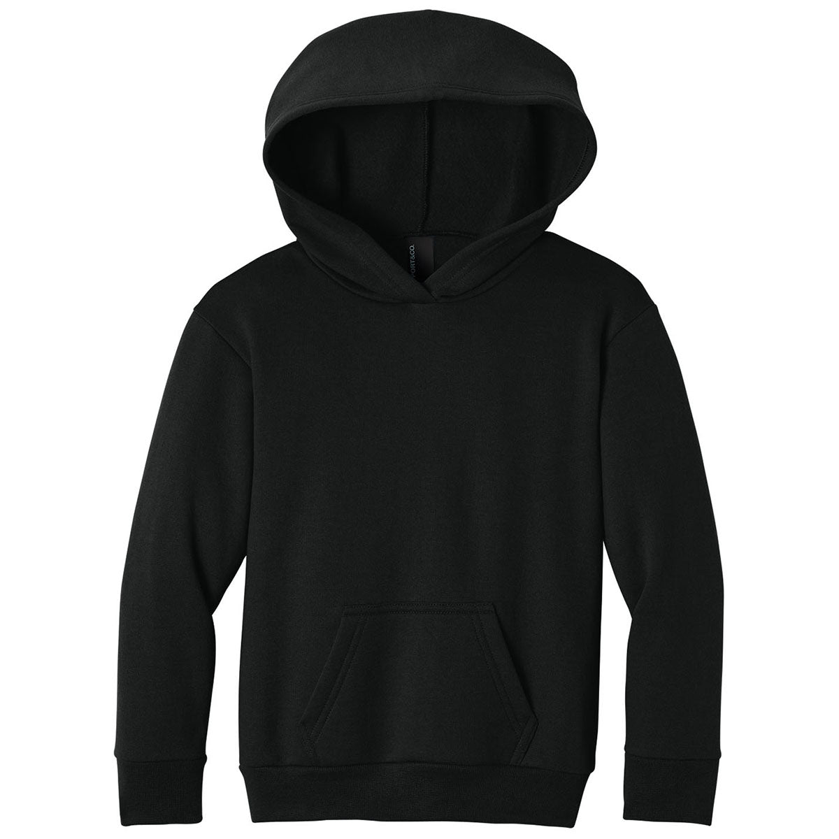 Port & Co. Youth Jet Black Easy Fleece Pullover Hooded Sweatshirt