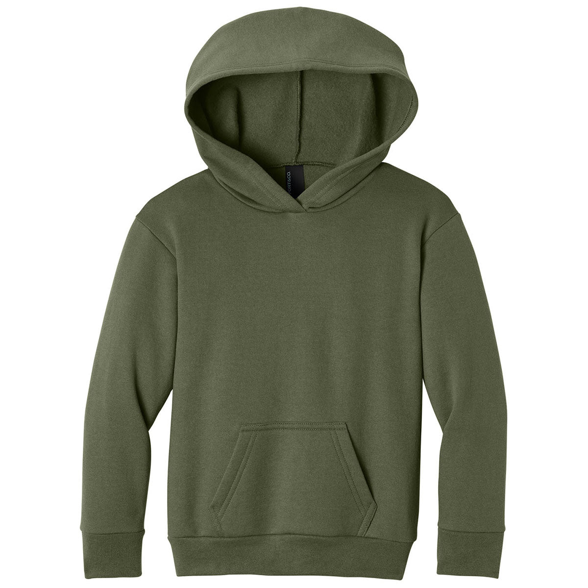 Port & Co. Youth Olive Drab Green Easy Fleece Pullover Hooded Sweatshirt