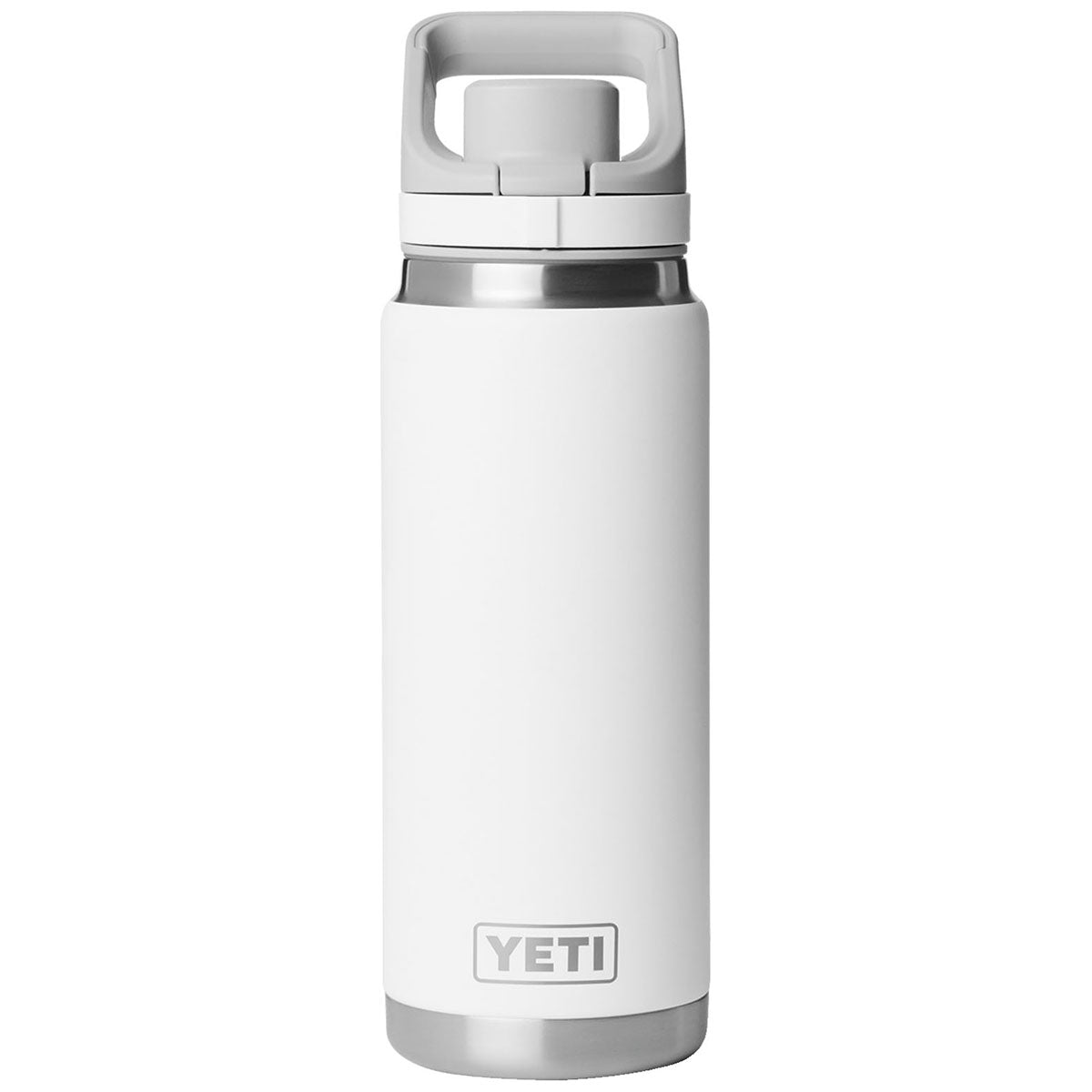 YETI White Rambler 26 oz Water Bottle with Color-Matched Flip Chug Cap