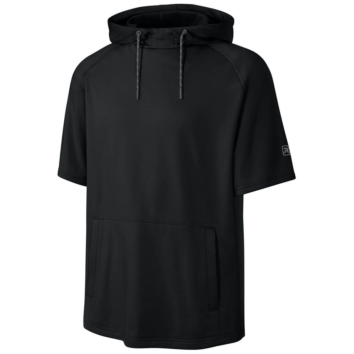 Richardson Men's Black Charge Performance Fleece Short Sleeve Hoodie