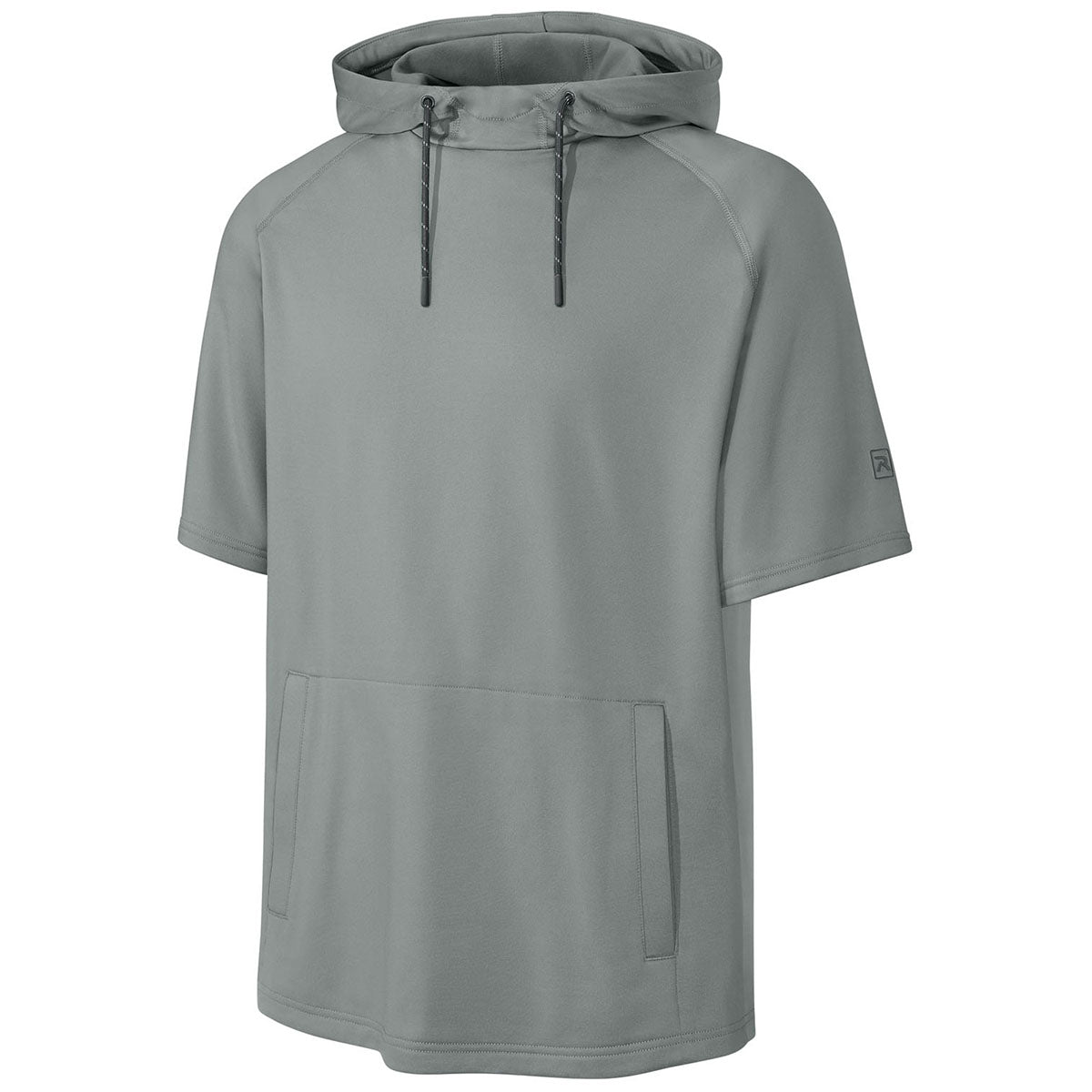 Richardson Men's Grey Charge Performance Fleece Short Sleeve Hoodie