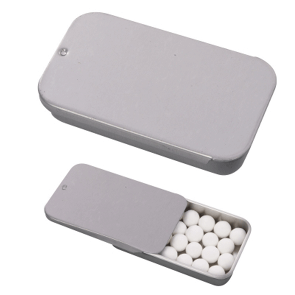 Hit Signature Peppermints in Silver Slider Tin