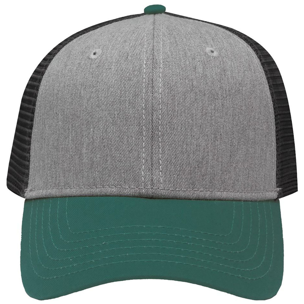 Sportsman Heather Grey/Charcoal/Forest Green Lo-Pro Mesh Back Trucker Fit Cap