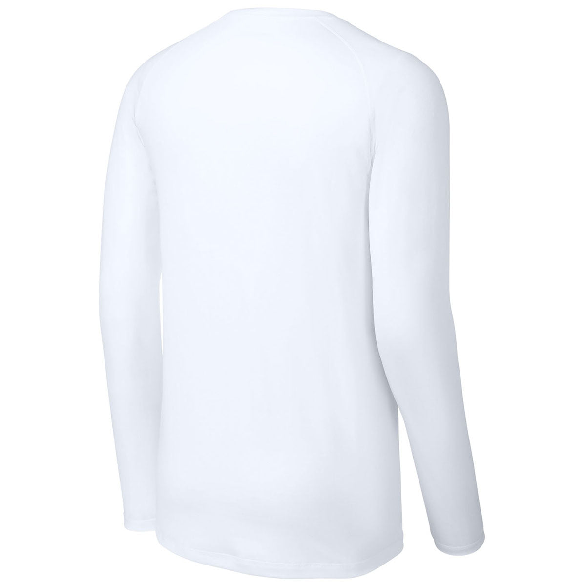 Sport-Tek Men's White PosiCharge Compression Long Sleeve Tee