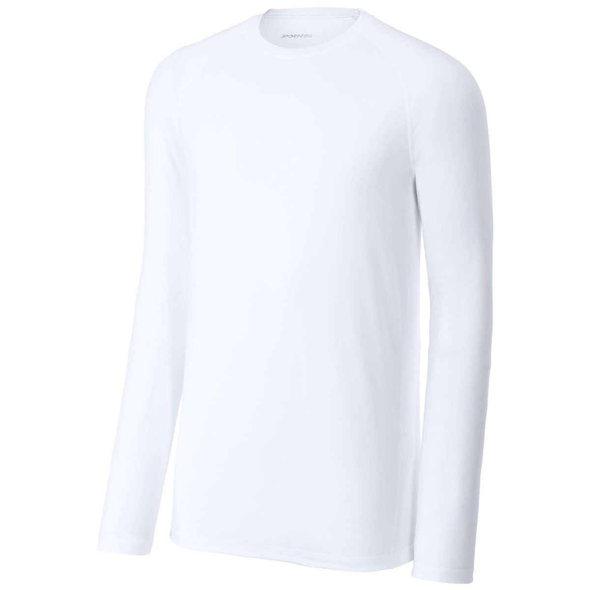 Sport-Tek Men's White PosiCharge Compression Long Sleeve Tee