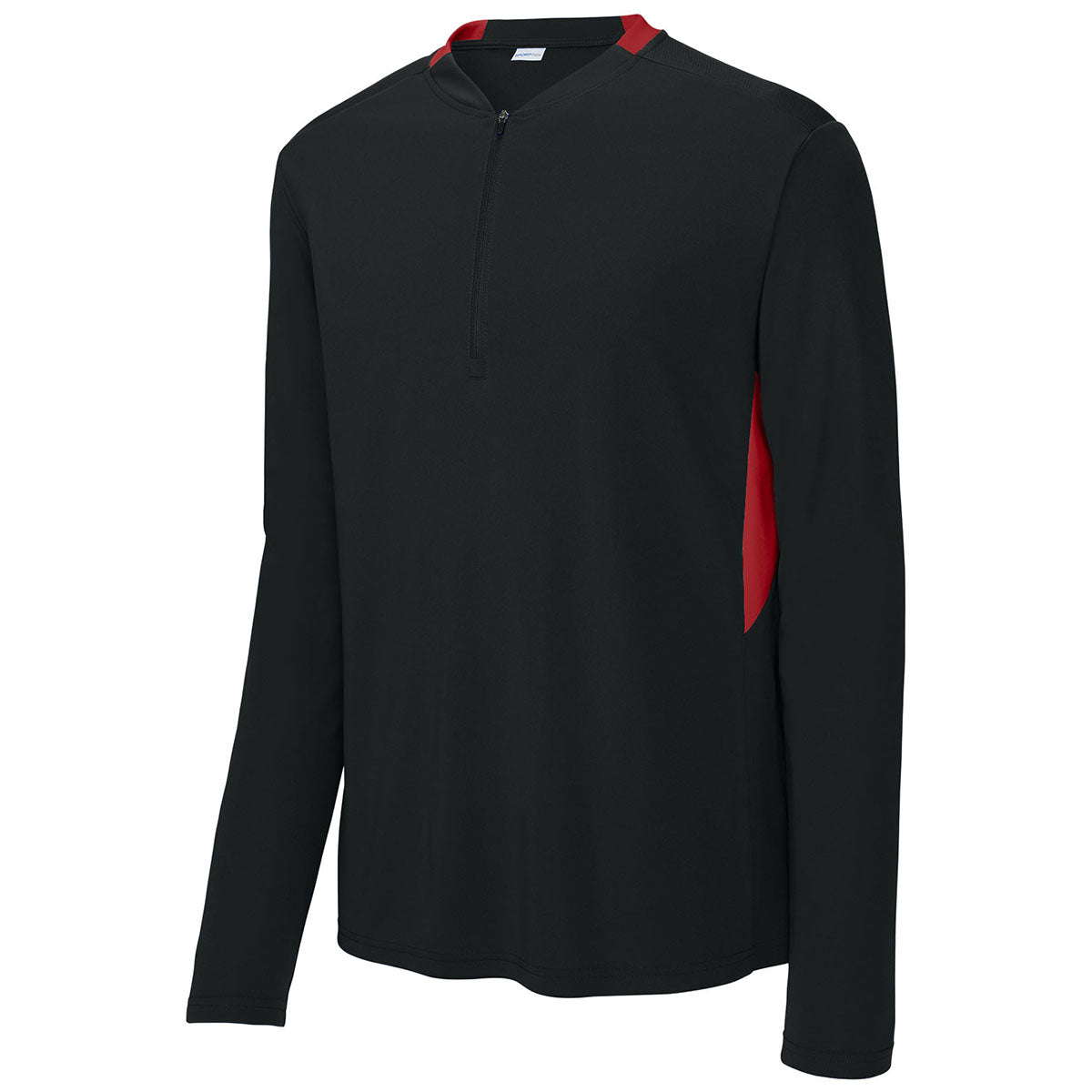 Sport-Tek Men's Black/Deep Red Club 1/4-Zip Pullover