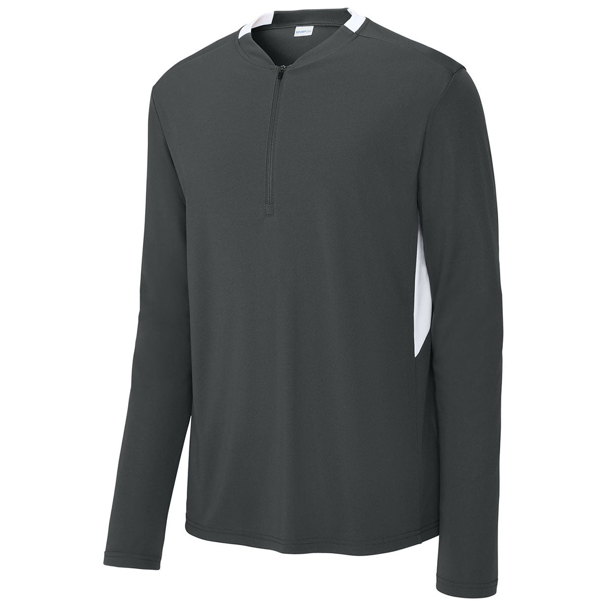 Sport-Tek Men's Iron Grey/White Club 1/4-Zip Pullover