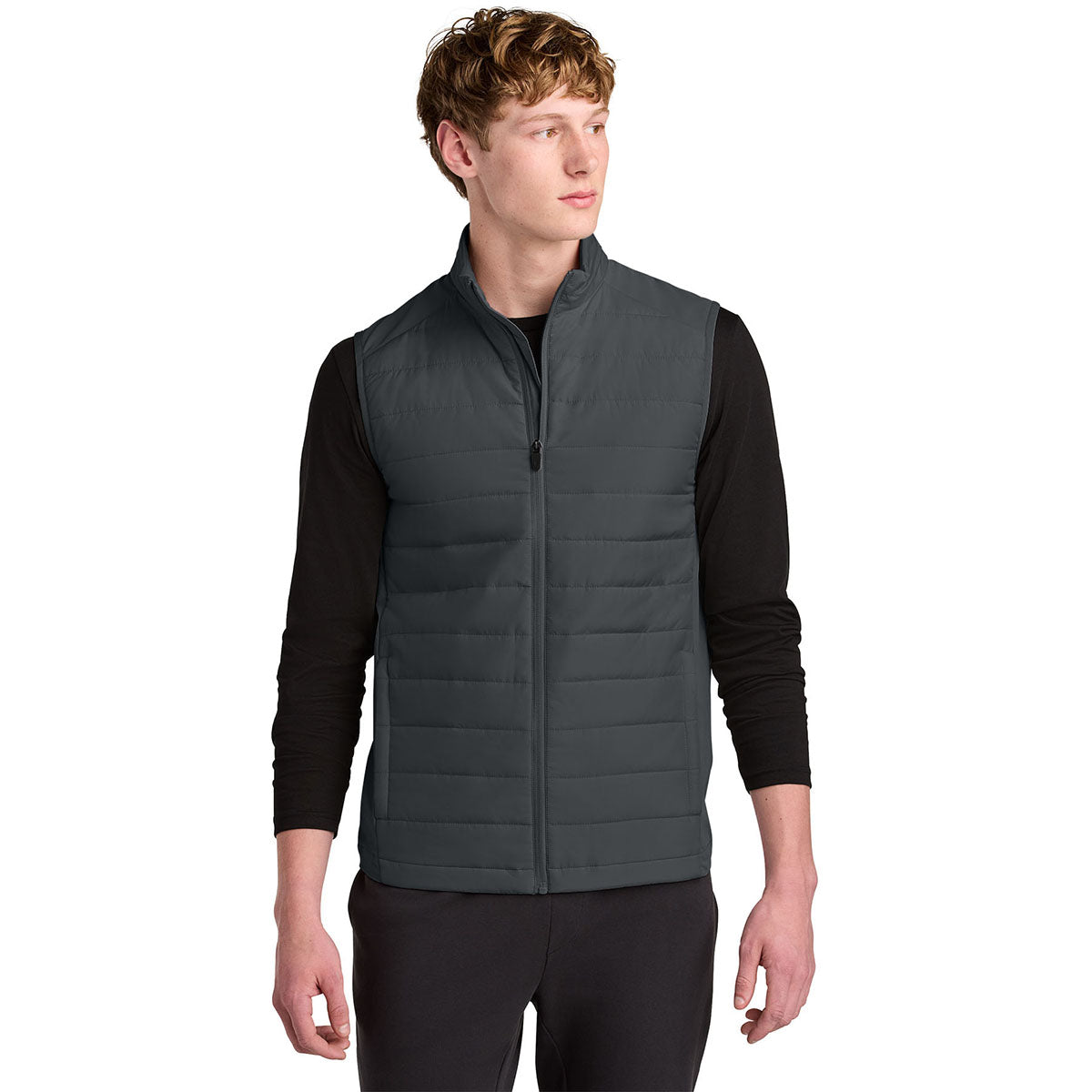 Sport-Tek Men's Iron Grey Teknical Hybrid Vest