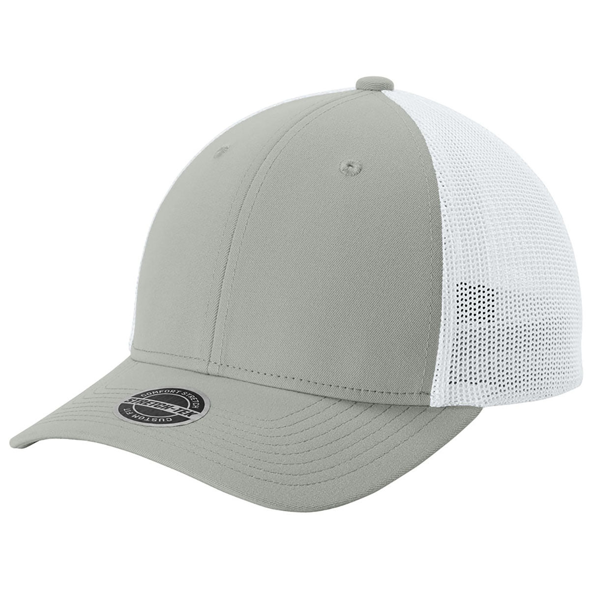Sport-Tek Silver/White Stretch-Tek Mesh Back Cap