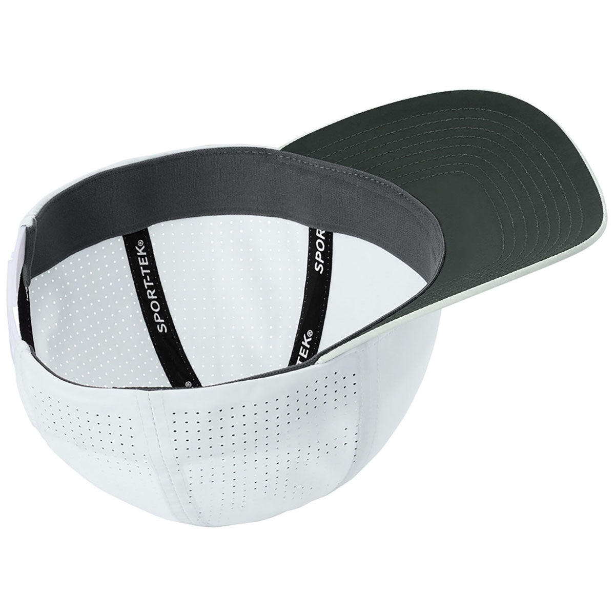 Sport-Tek White Pro-Cut Adjustable Cap